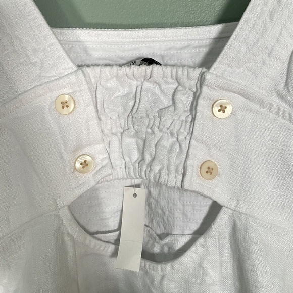 Madewell Square-Neck Mini Dress 100% Linen White Size 0 NWT - Picture 7 of 11